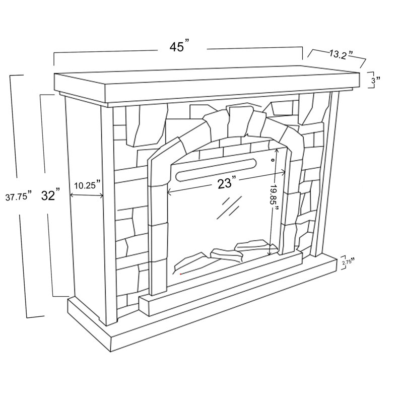 Loon Peak® Deliyah 45.1'' W Electric Fireplace & Reviews Wayfair Canada